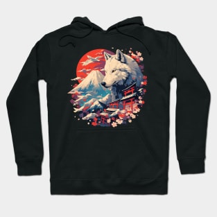 japanese wolf Hoodie